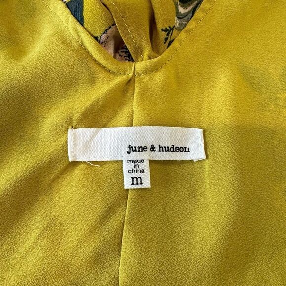June & Hudson  Yellow Floral Midi Ruffle Wrap Summer Dress, Medium - Picture 7 of 12